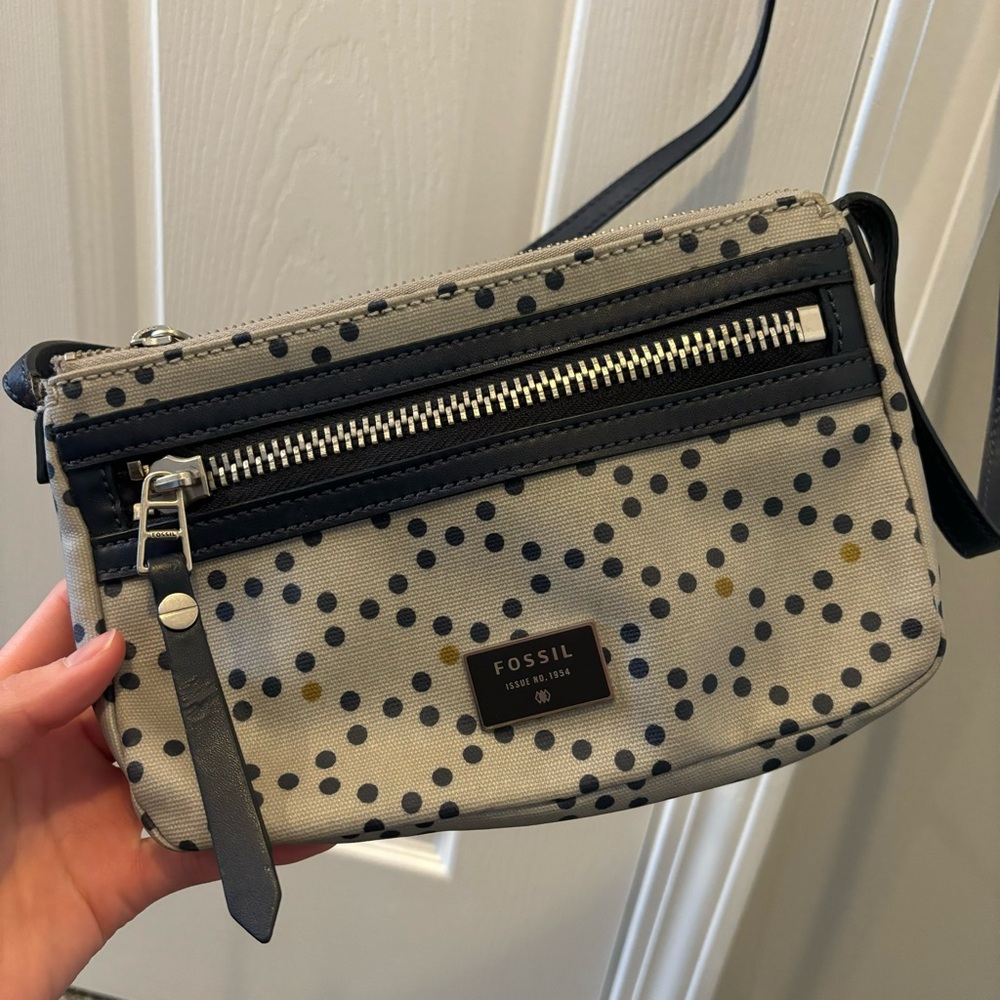 Kate spade polka dot crossbody purse coated canvas